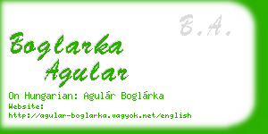 boglarka agular business card
